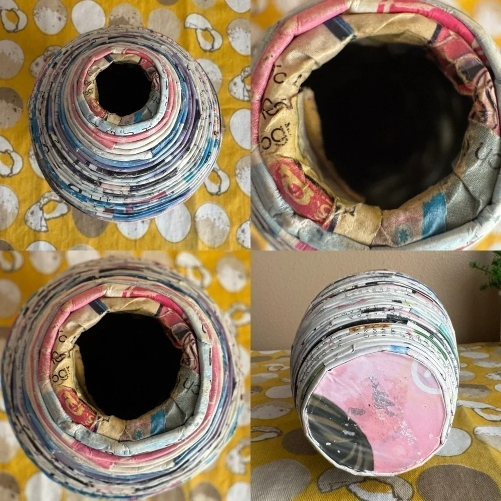 Handmade coiled magazine vase